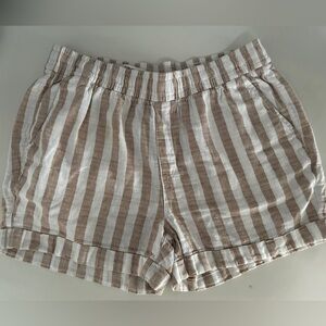 Old Navy Beige and White Striped Women's Shorts